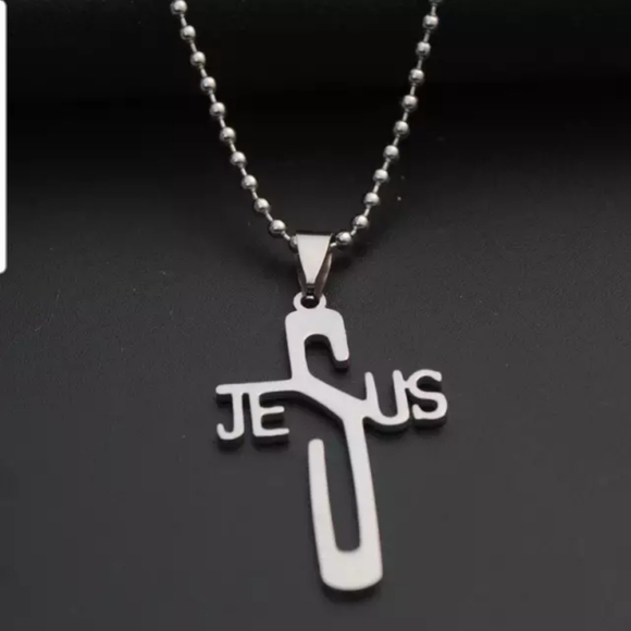 NEW! Stainless Steel Jesus Christ Cross Necklace - Picture 4 of 5